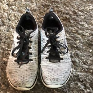 Skechers black and white knit sneakers